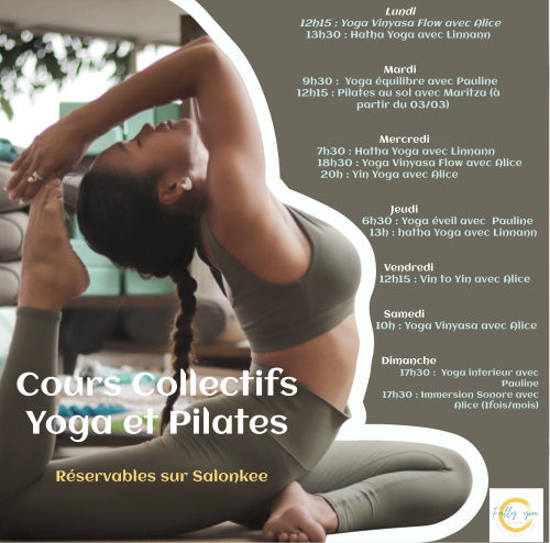 Planning cours collectifs de Yoga et Pilates chez Fully You à Nyon